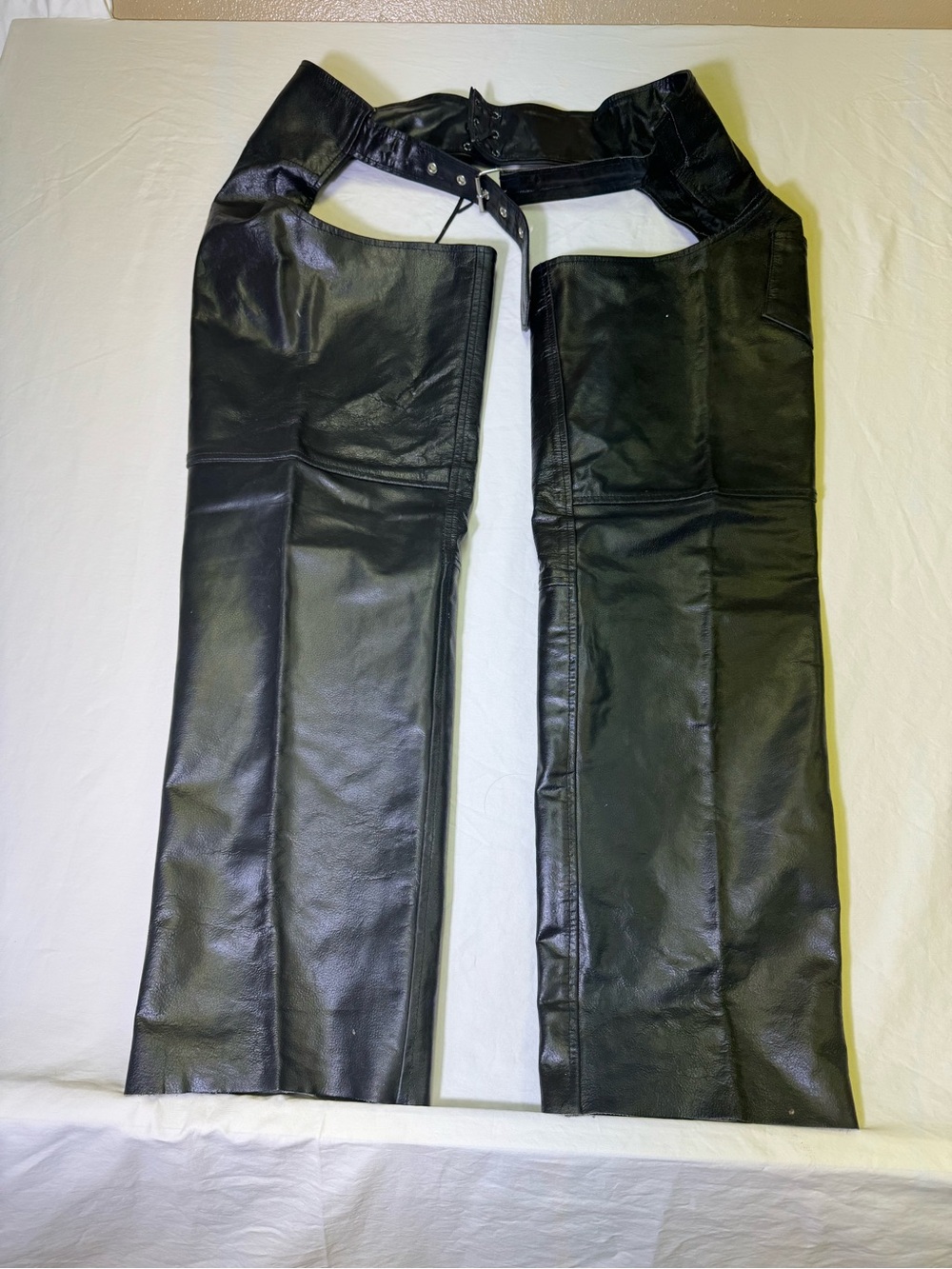 Genuine Leather Motorcycle Chaps 5XL Black Biker Riding Pants